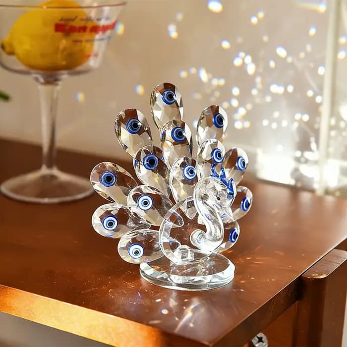 Ornement de paon en cristal transparent et brillant, figurines d'oiseau de Juno, animaux romantiques et exquis en cristal, objets de collection