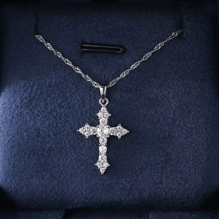 Collier pendentif croix en Zircon Simple pour femmes