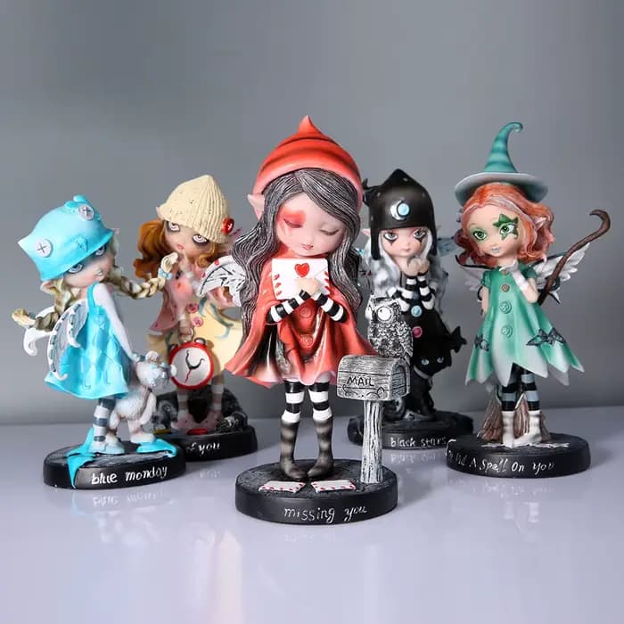 Fée magique jardin ornement Figurine résine décor cadeau aile fée Figurines Collection décor à la maison pour salon table sculpture