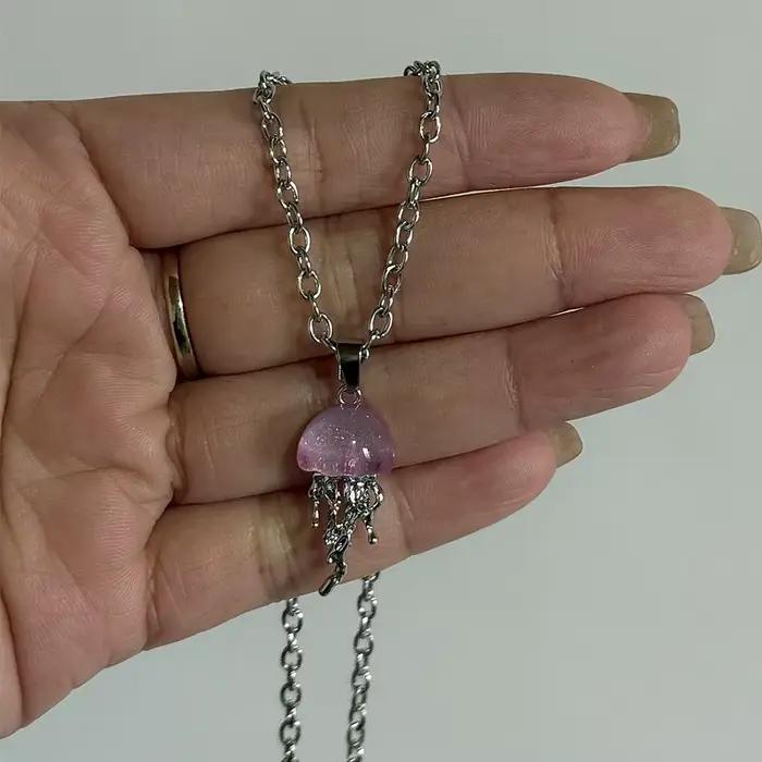 Mode argent couleur étoile de mer méduse goutte collier pour femmes Vintage Couple élégant longs glands breloques collier bijoux