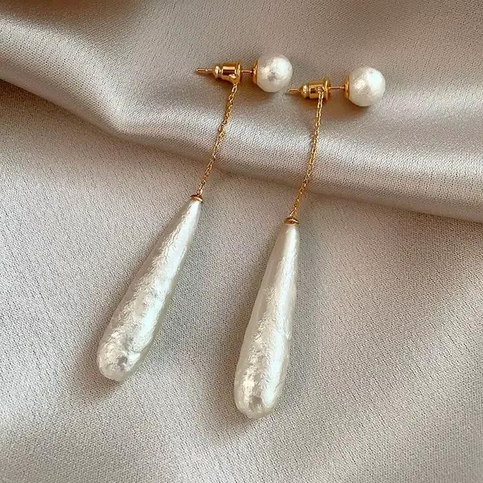 Boucles d'oreilles pendantes en Imitation de perles pour femmes, Design de Niche élégant français, gouttes d'eau, à la mode, bijoux simples, cadeaux, nouvelle collection 2025