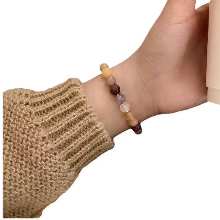 Bracelet en Jade naturel, Design Unique, rétro, minimaliste, polyvalent, haut de gamme, perles, bijoux à main, cadeau de vacances