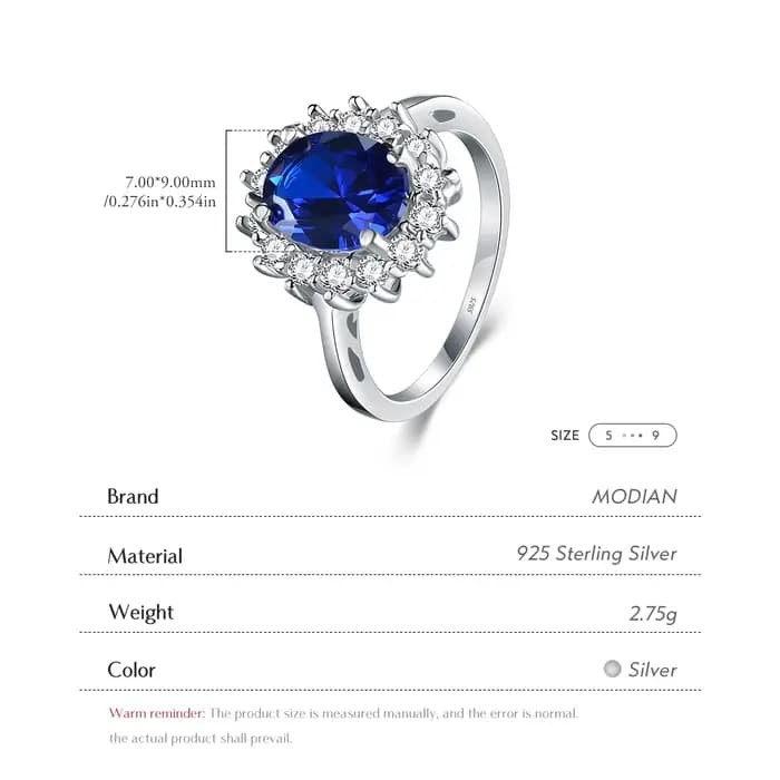 Bague en argent regardé 925 pour femme