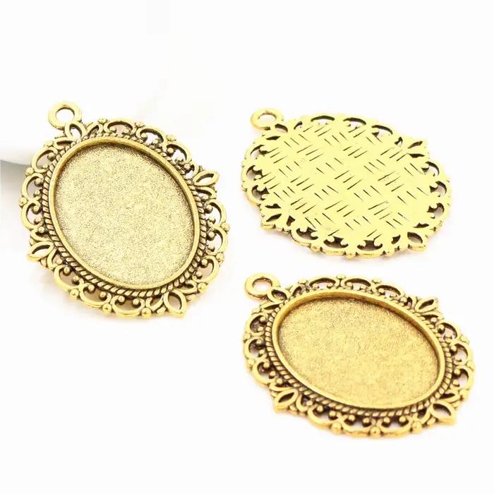 10pcs 18x25mm Intérieure Taille 8 Couleurs Vintage Style Camée Cabochon Réglage de Base Pendentif collier conclusions