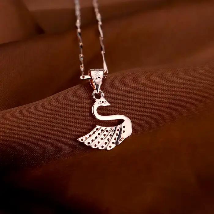Collier pendentif en argent Sterling 925, chaînes de bijoux en forme de cygne de haute qualité pour femmes et hommes, cadeau de fête d'anniversaire et de mariage