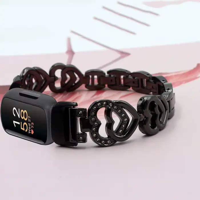 Bracelet de remplacement en métal pour Fitbit Inspire 3 pour femme, bracelet habillé étanche réglable pour Fitbit Inspire 3 Bing