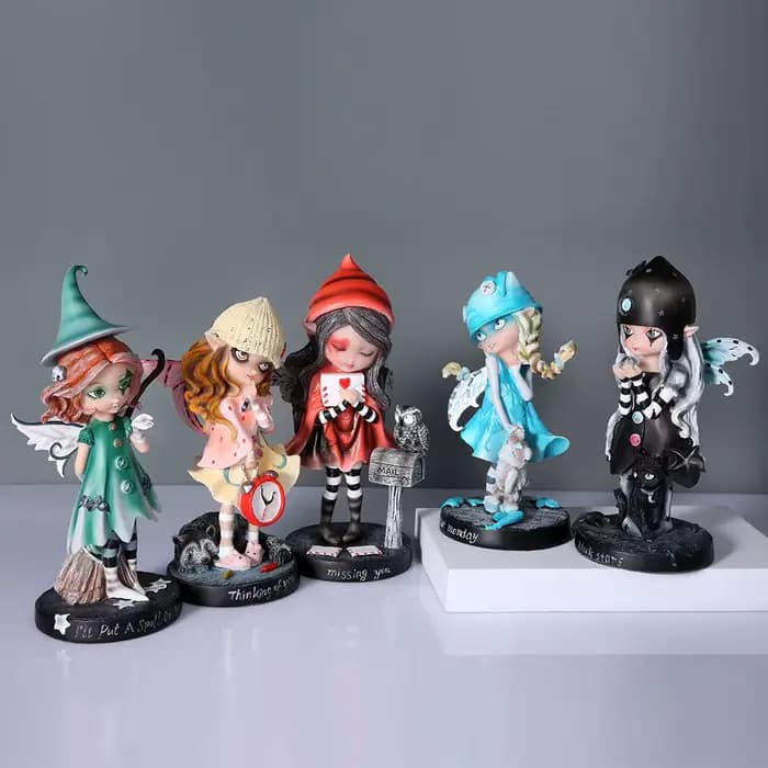 Fée magique jardin ornement Figurine résine décor cadeau aile fée Figurines Collection décor à la maison pour salon table sculpture