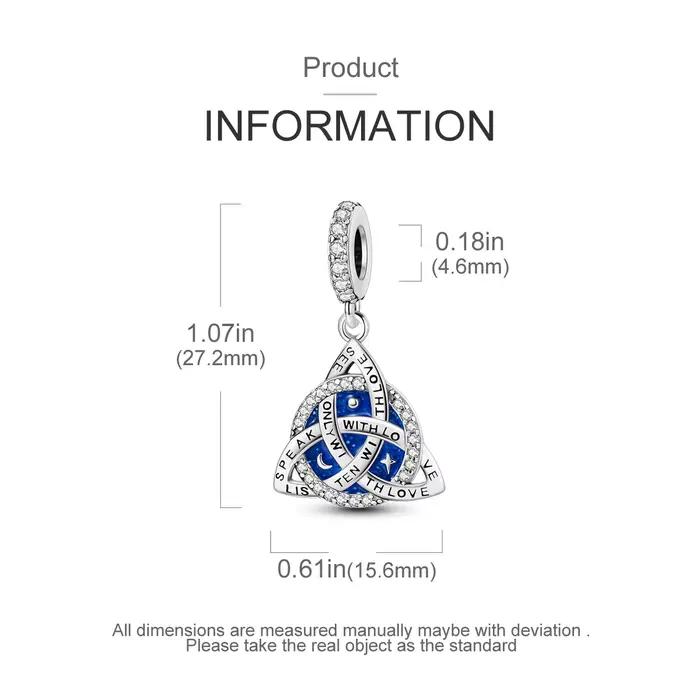 Breloque originale en argent 925, nœud celtique, ciel étoilé, pendentif pour femme, adapté à la fabrication de bijoux en bracelet