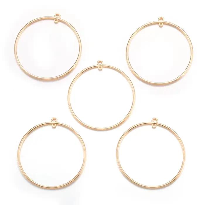 Boucles d'oreilles géométriques à double trou, 15 pièces, 3 tailles, breloques de connecteur pour boucles d'oreilles, colliers, pendentif, bricolage, résultats de bijoux B205