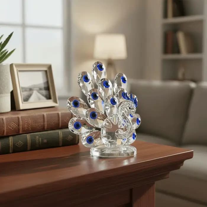 Ornement de paon en cristal transparent et brillant, figurines d'oiseau de Juno, animaux romantiques et exquis en cristal, objets de collection