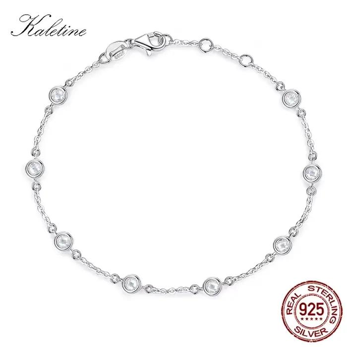 Kaletine – Bracelet en argent Sterling 925 pour femmes, avec CZ transparent, personnalisé, couleur or blanc, bijoux de fierté, KLTB096