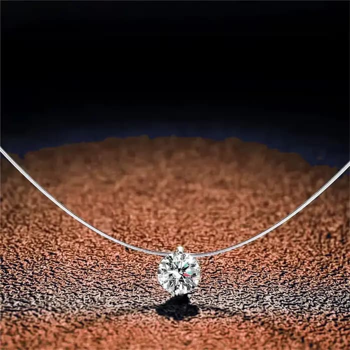 Collier en diamant Moissanite 1ct en argent Sterling S925