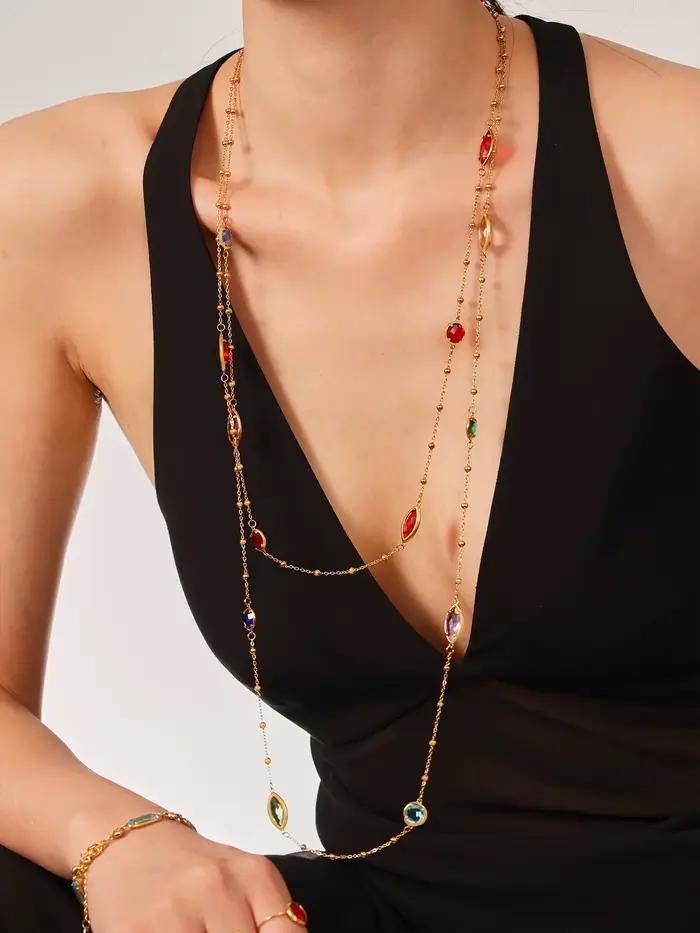 Collier élégant en acier inoxydable pour femmes, Style œil rond, luxe, verre tchèque plaqué or, manchette, bracelet ouvert, bijoux à breloques