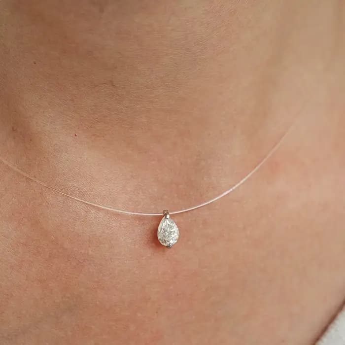 Collier en moissanite transparente pour femme