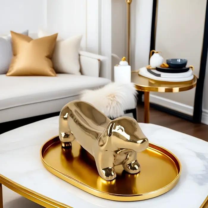 Plateau à bijoux en céramique pour chien mignon, porte-boucles d'oreilles scandinave délicates, porte-bagues pour bague, collier, bijoux et clés