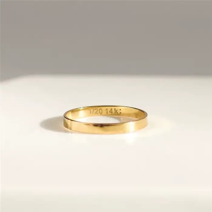 Bague plate en or 14 carats plaqué or 2