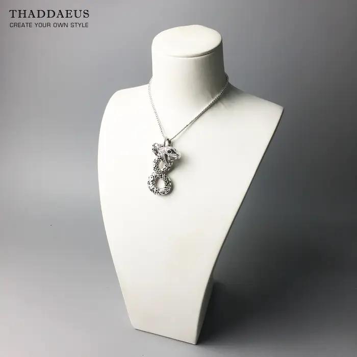 Collier en argent sterling 925 plaqué rhodium style punk avec pendentif animal de compagnie pour homme et femme occasions spéciales