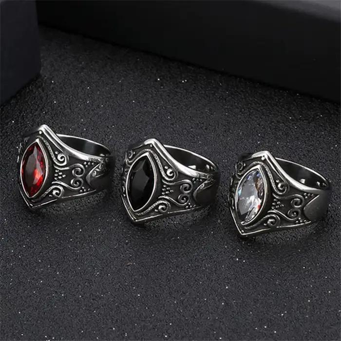 Bague en acier titane Vintage faite à la main pour hommes et femmes