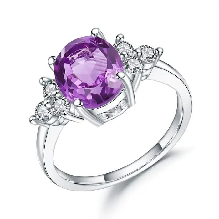 Bague classique ovale de BALLET en Citrine naturelle pour femme, bijou fin en argent Sterling 925, 2