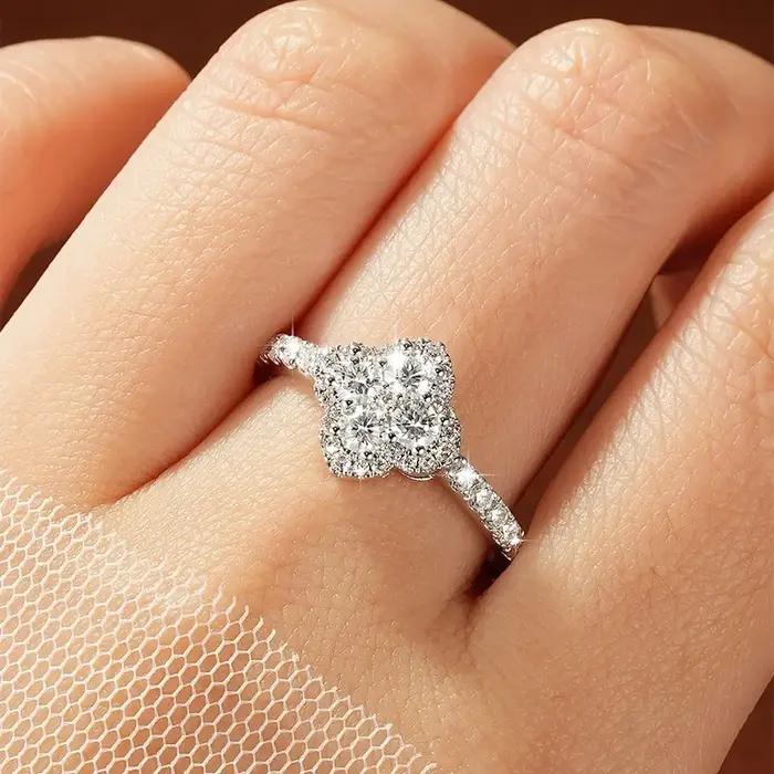 Bague de mariage Rrjzz en moissanite couleur