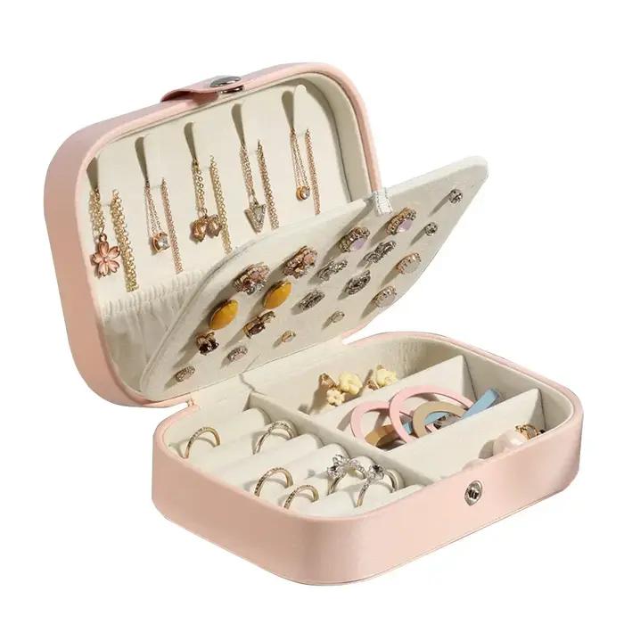 Boîte à bijoux portable en cuir pour bijouterie voyage organisation bijoux présentoir de bijoux pour femmes occasions spéciales