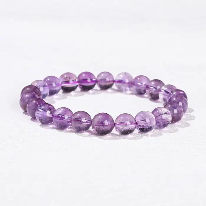 JD 6 8 10mm Bracelet de perles en pierre naturelle obsidienne Fluorite Quartz jaspe