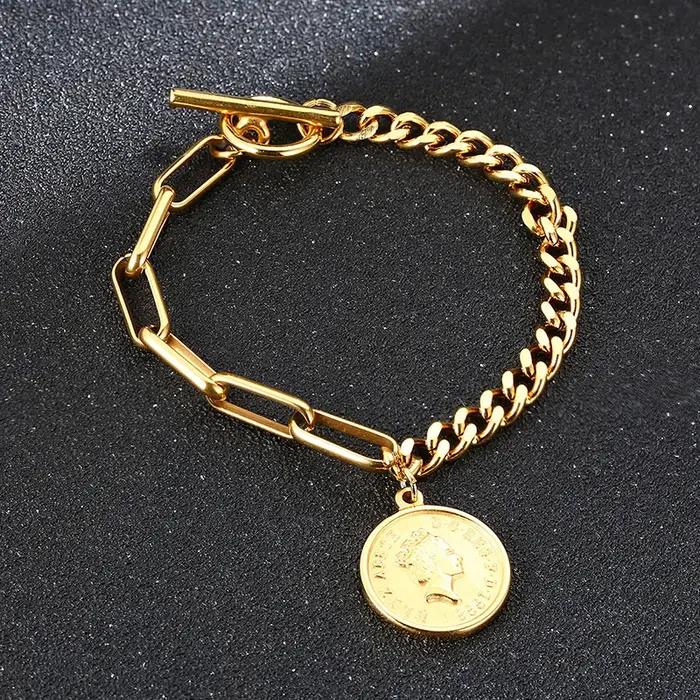 Bracelet à pièces de monnaie de la reine de la reine