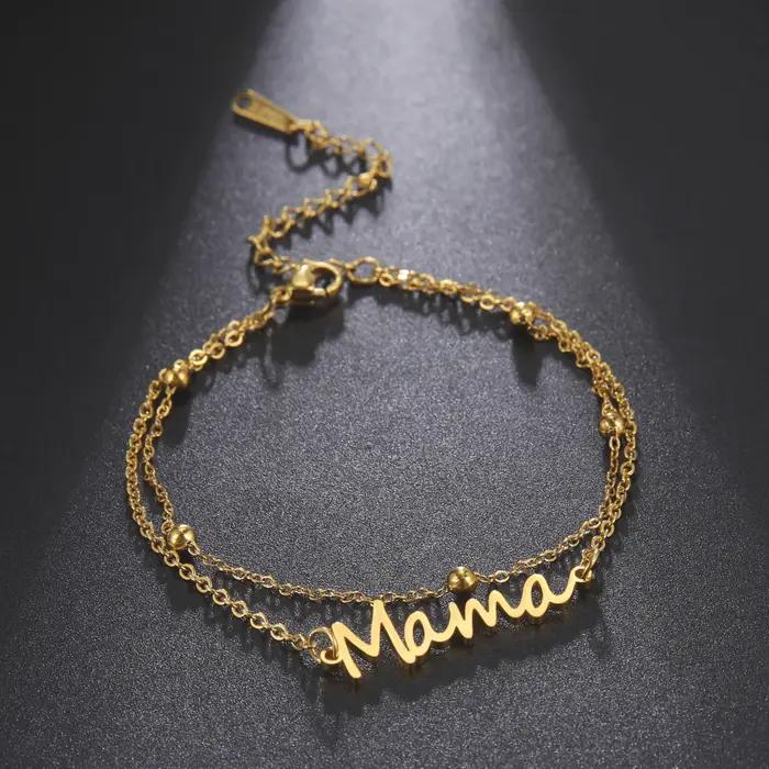 Bracelet pendentif maman en acier inoxydable pour femme