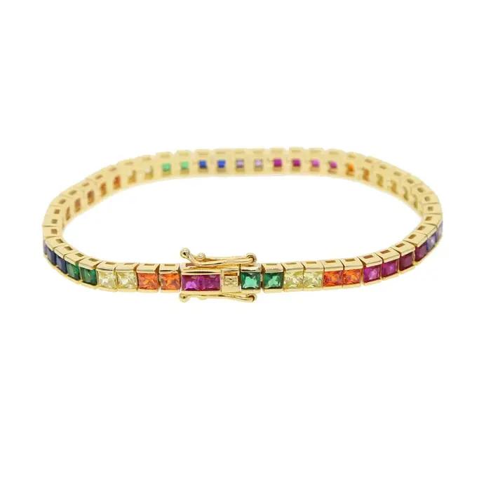Bracelet Géométrique Arc-en-Ciel en Clip pour Femme