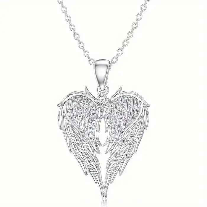 Collier avec pendentif en Zircon pour hommes et femmes, style Hip-hop, plumes, ailes d'ange, incrust