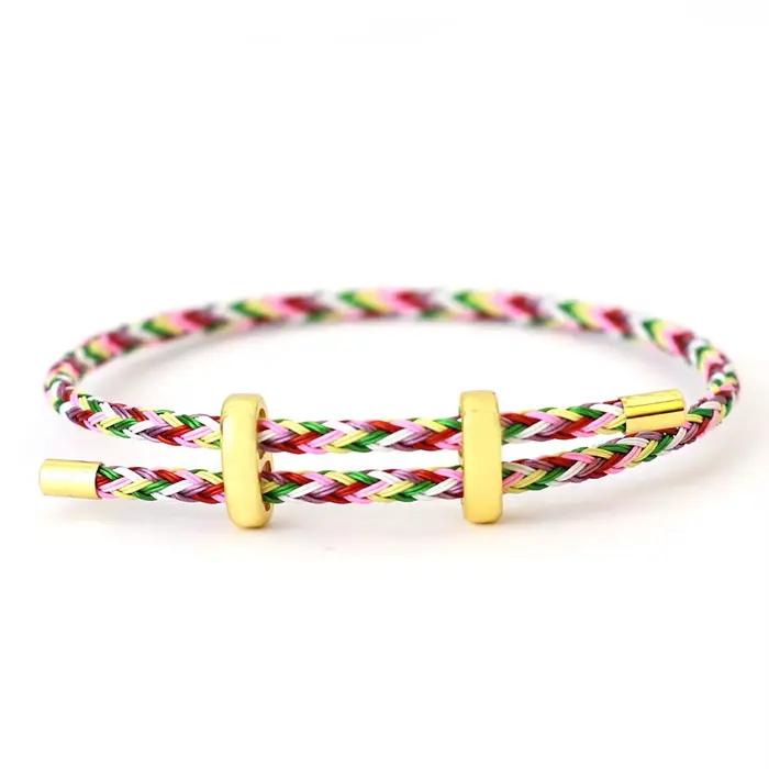 Bracelet à breloques en fil d'acier inoxydable Simple et réglable