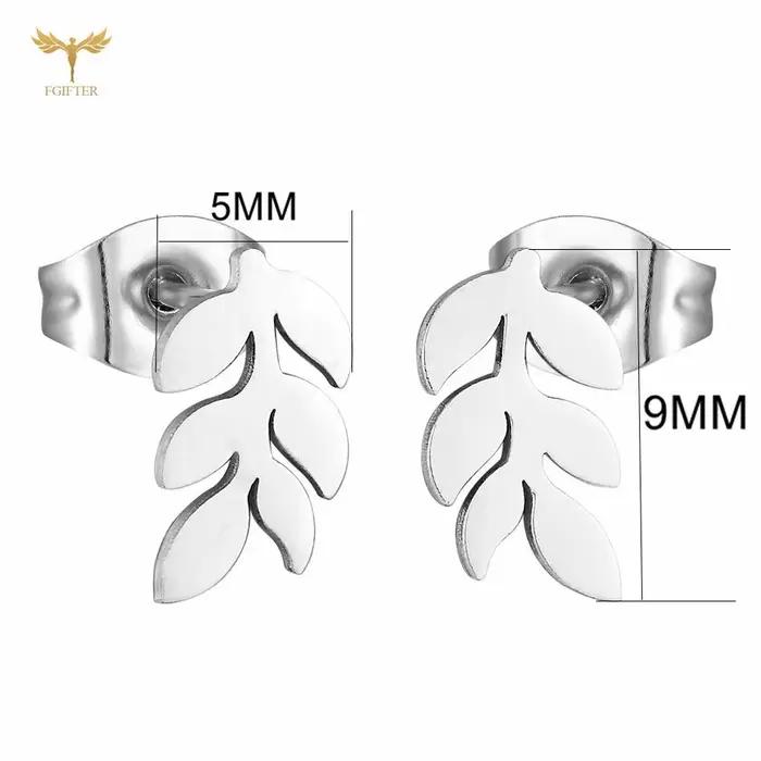 Boucles d'oreilles à clous en forme de feuille style décontracté pour femmes occasion spéciale lot de 12 paires