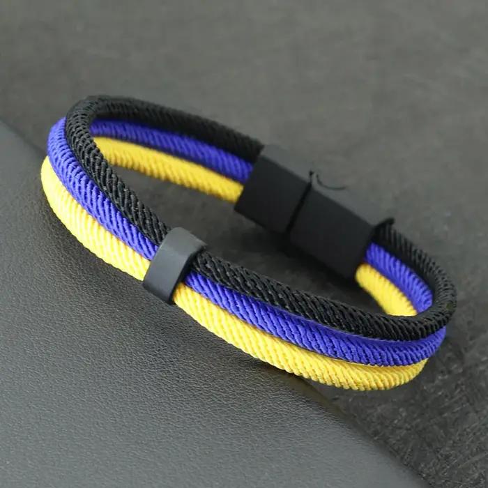 Bracelet en corde ethnique ukrainien en alliage de zinc avec aimant pour homme et femme occasions spéciales cadeau anniversaire fête