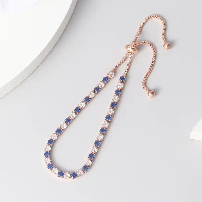 Bracelets de Tennis multicolores réglables pour femmes, bijoux de mariage arc-en-ciel, breloque en Zircon coloré, chaîne à main, DZH043