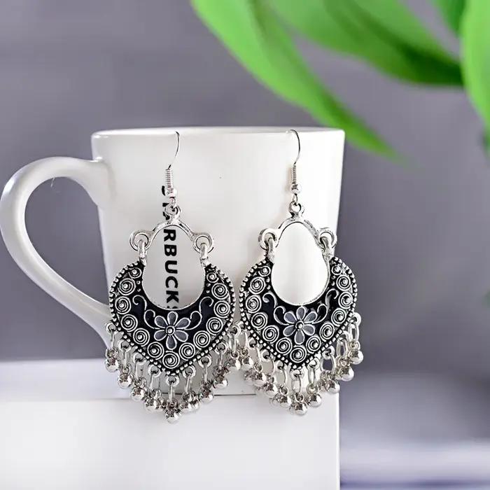 Boucles d'oreilles pendantes indiennes à pampilles gitanes Boho pour femmes