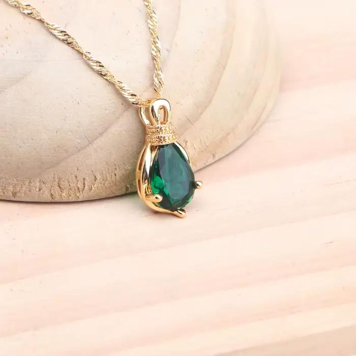 Ensembles de bijoux de mariée en argent 925 pour femmes, boucles d'oreilles en pierre de mariage, bagues, pendentif, collier, ensemble de couleur or