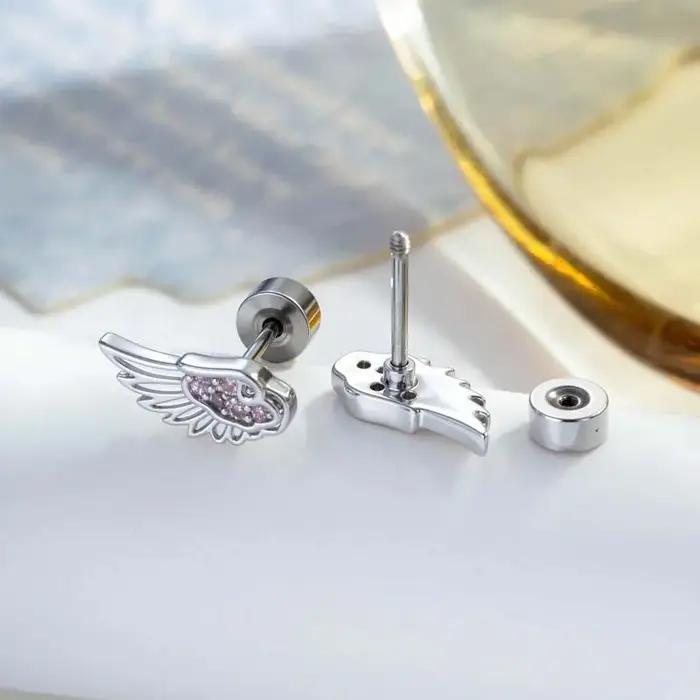 Boucles d'oreilles en forme d'aile de Zircon pour femmes