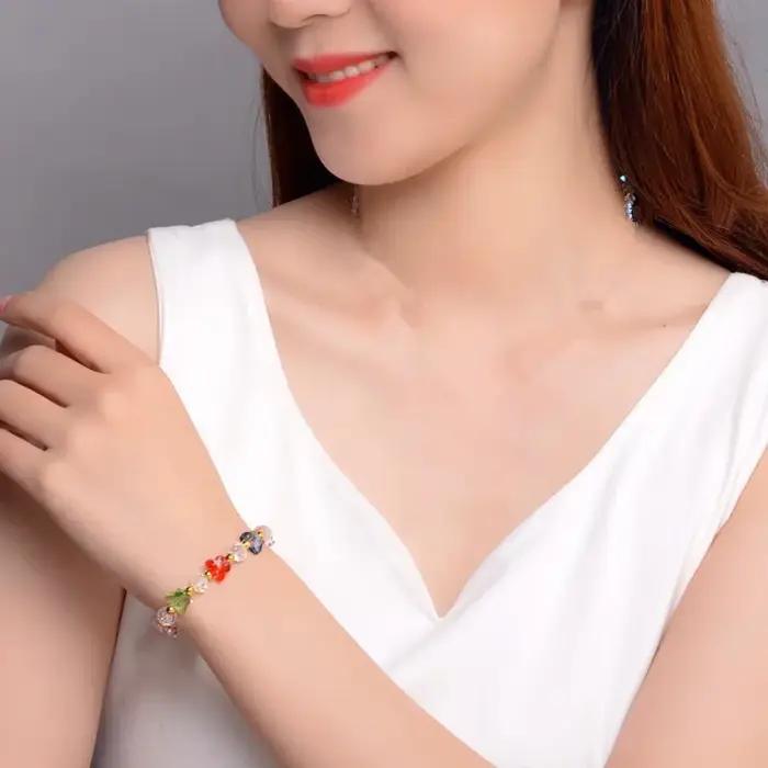 Bracelets de perles extensibles en cristal pour femmes