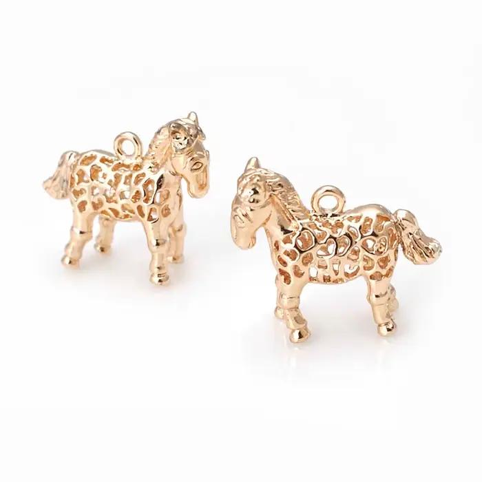 Pendentifs Breloques Cheval Pégase en Laiton Couleur Or 18K, Accessoires de Bijoux Colliers Boucles d'Oreilles de Haute Qualité, Boutique Officielle Rosediy