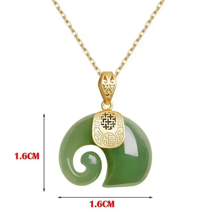 Collier ras du cou élégant en pierre naturelle de jade Hetian avec pendentif éléphant pour femme