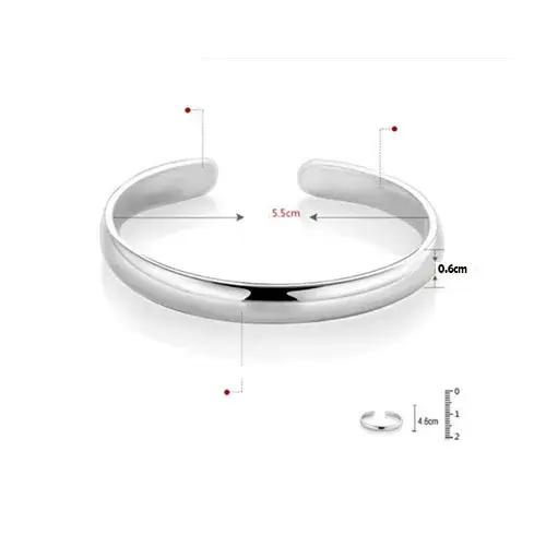 Bracelets de polissage de manchette en argent Sterling 999 pour femmes