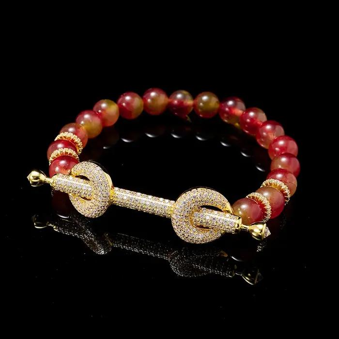 Bracelet en pierre naturelle colorée pour femme, bracelet perlé, bijoux de fête, couleur en option,