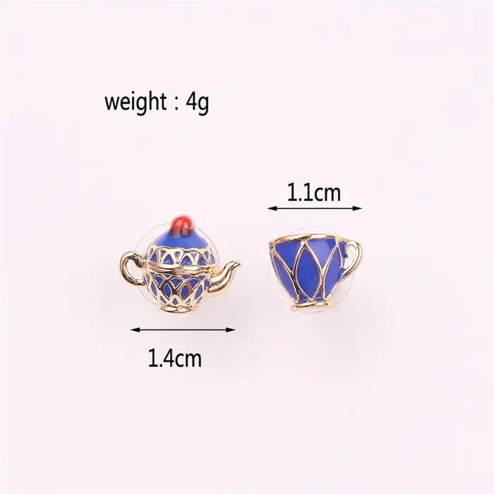 Boucles d'oreilles en forme de tasse à thé pour femmes