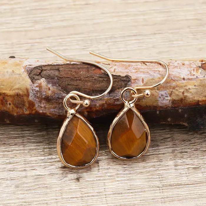 Boucles d'oreilles en pierre naturelle pour femmes