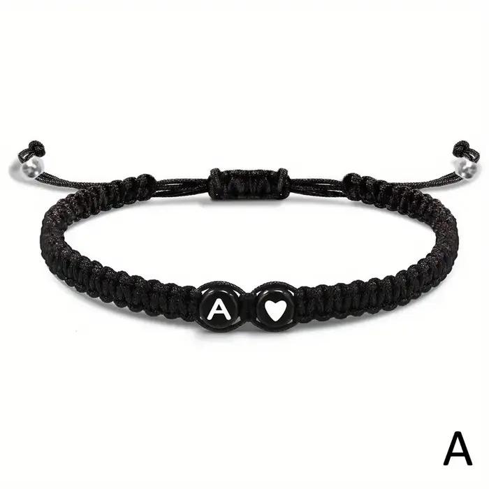 Bracelet en forme de cœur avec 26 lettres A-Z fait à la main
