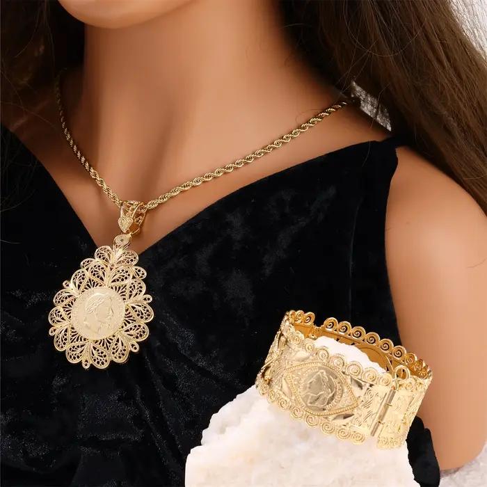 Ensemble collier et boucles d'oreilles caftan du Moyen-Orient