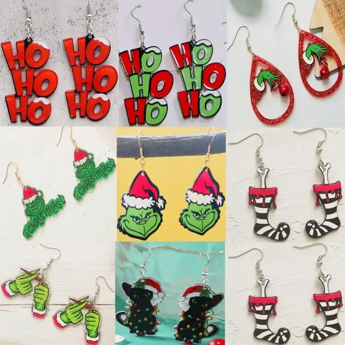 Nouvelles boucles d'oreilles de noël chaussettes