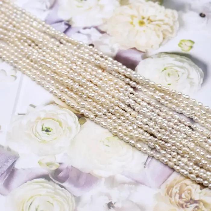 Collier de Perles d'Eau Douce Naturelles Blanches pour Femme