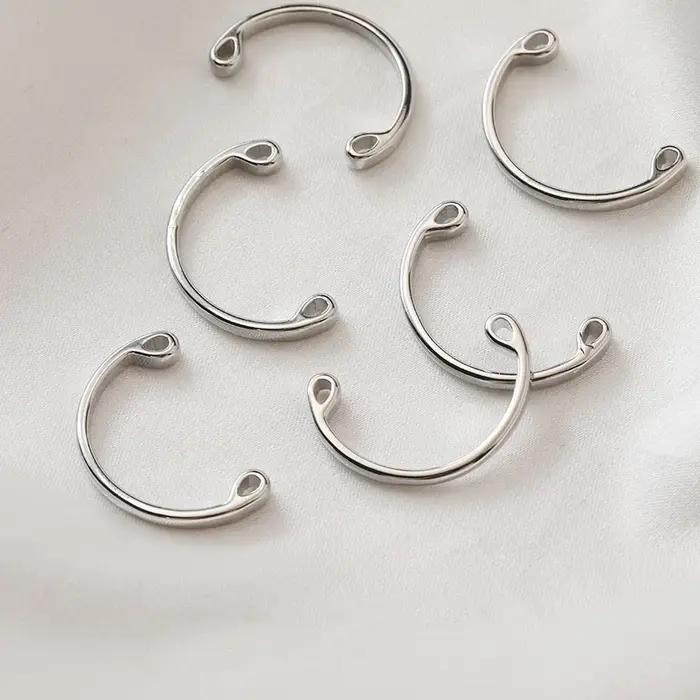 Ensemble d'anneaux demi-cercle en laiton plaqué or 14K