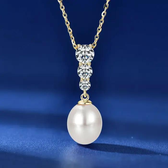 OXTAO – collier et boucles d'oreilles en perles d'eau douce naturelles pour femmes